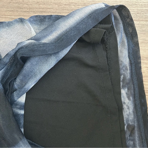 Vintage Vivienne Tam Blue and Purple waterfall Mesh Top - Picture 5 of 7